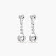 Pendientes largos de oro blanco 18K circonitas 24 mm