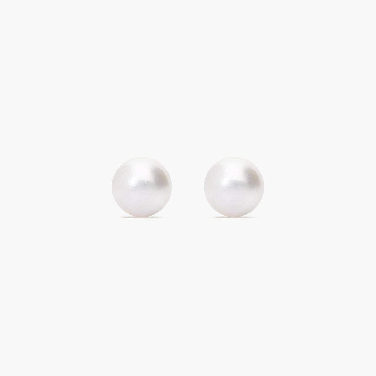Pendientes de botón de oro 18K con perlas para bebé 6 mm