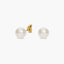 Pendientes de botón de oro 18K con perlas 10 mm