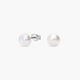 Pendientes de botón de oro blanco 18K con perlas 7 mm