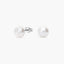 Pendientes de botón de oro blanco 18K con perlas 8 mm