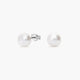 Pendientes de botón de oro blanco 18K con perlas 8 mm