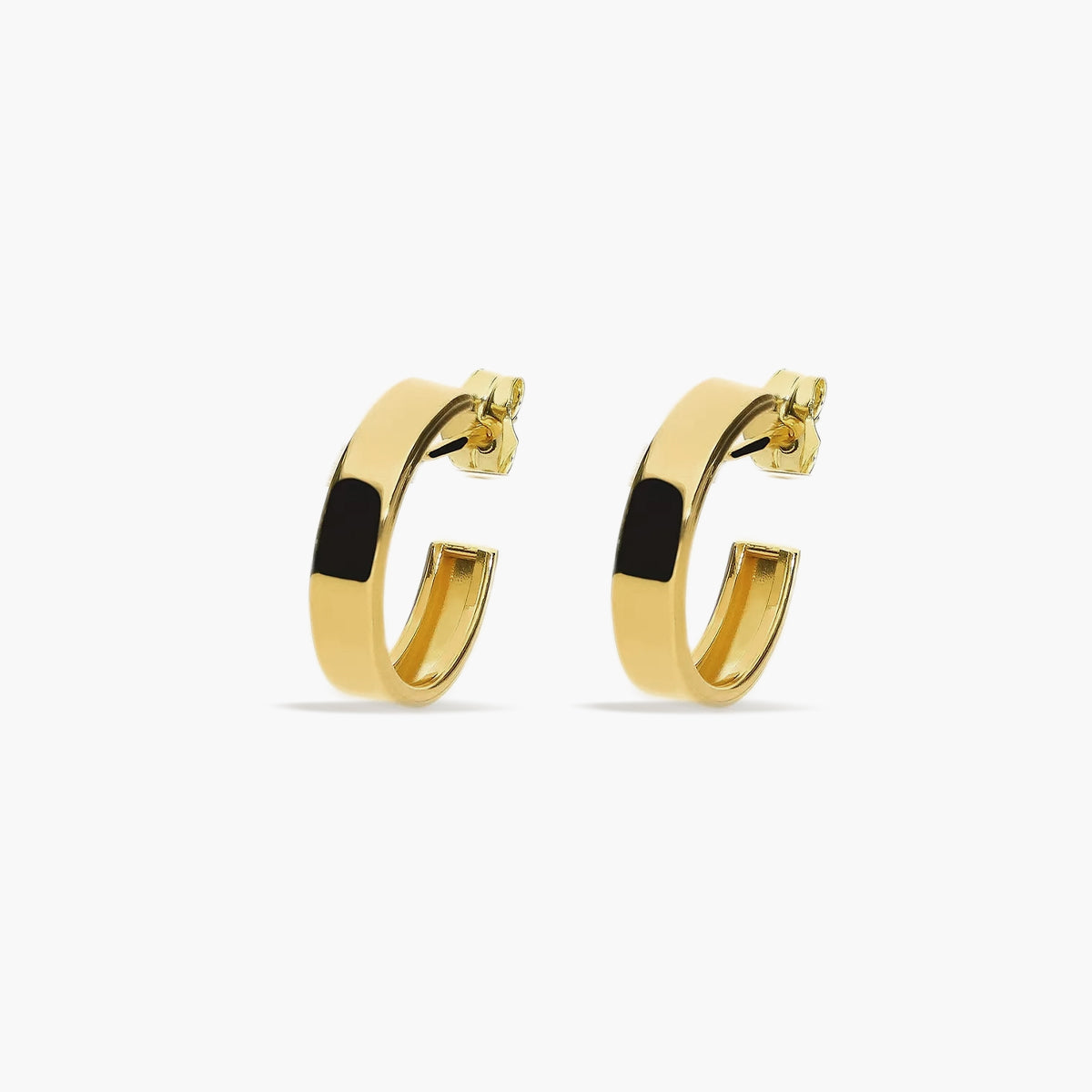 Pendientes de oro 18K medio aro 16 mm