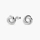 Pendientes nudo redondo de oro blanco 18K 10 mm