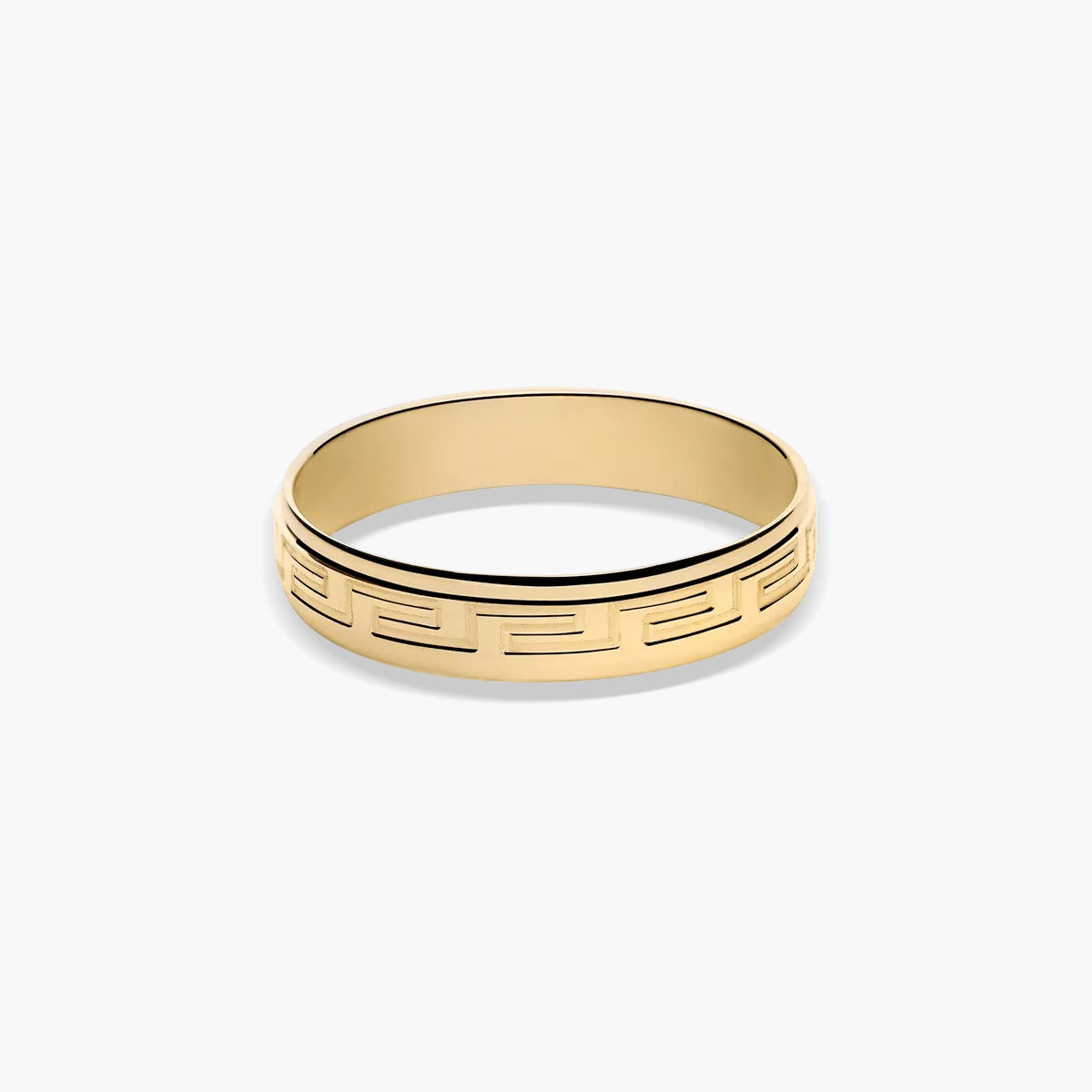 Alianza de oro 18K 4 mm con greca