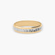 Alianza de oro bicolor 18K 4 mm acabado lapidado