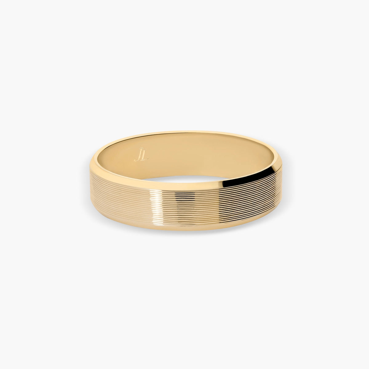Alianza de oro 18K 5 mm acabado rayado