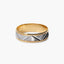 Alianza de oro bicolor 18K 5 mm acabado rayado