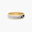 Alianza de oro bicolor 18K 5 mm acabado rayado