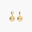 Pendientes largos bolas filigrana de oro bicolor 18K 31 mm