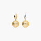 Pendientes largos bolas filigrana de oro bicolor 18K 31 mm