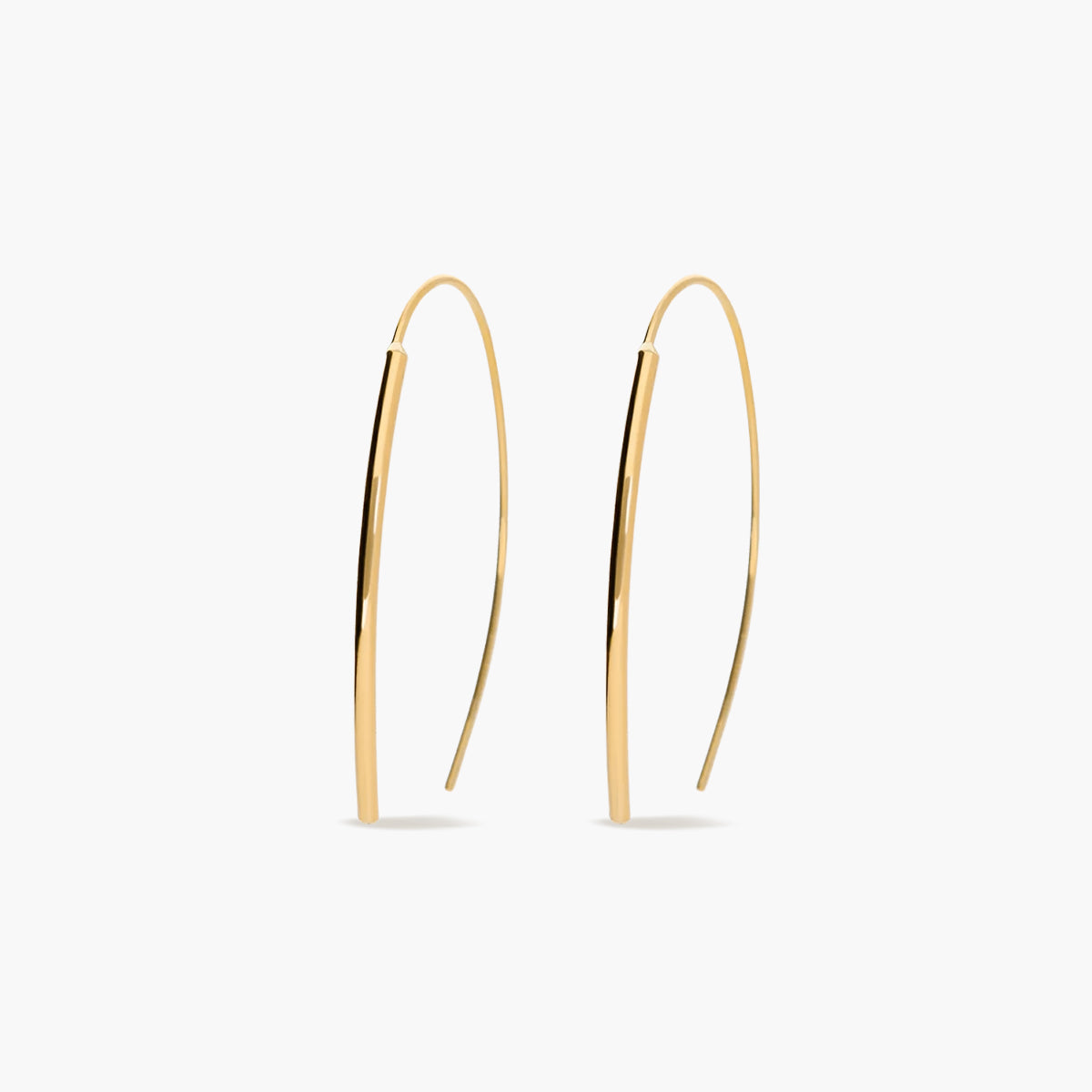 Pendientes largos hilo de oro 18K 28 mm