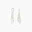 Pendientes largos hojas de oro bicolor 18K 48 mm