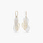 Pendientes largos hojas de oro bicolor 18K 46 mm