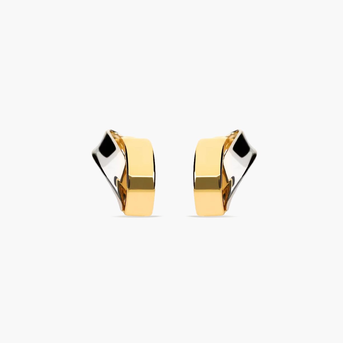 Pendientes de oro bicolor 18K 15 mm