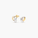Pendientes de oro bicolor 18K circonitas 9 mm