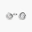 Pendientes redondos de oro blanco 18K circonitas 10 mm