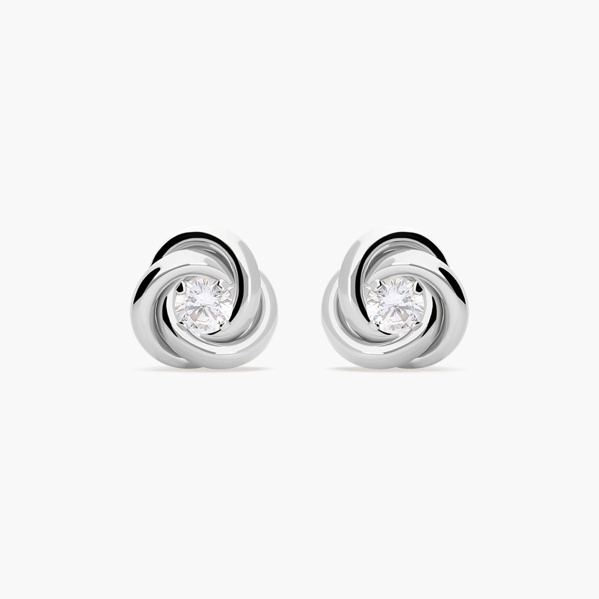 Pendientes redondos de oro blanco 18K circonitas 10 mm