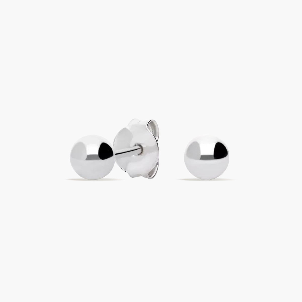 Pendientes de plata 1ª ley de bola 4 mm