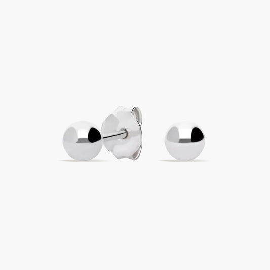 Pendientes de plata 1ª ley de bola 4 mm