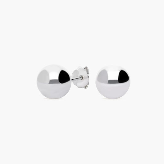 Pendientes de plata 1ª ley de bola 8 mm