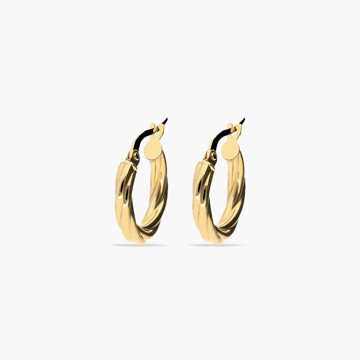 Pendientes de aro de oro 18K 15 mm TWIST