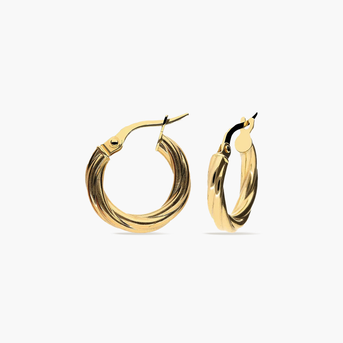 Pendientes de aro de oro 18K 15 mm TWIST