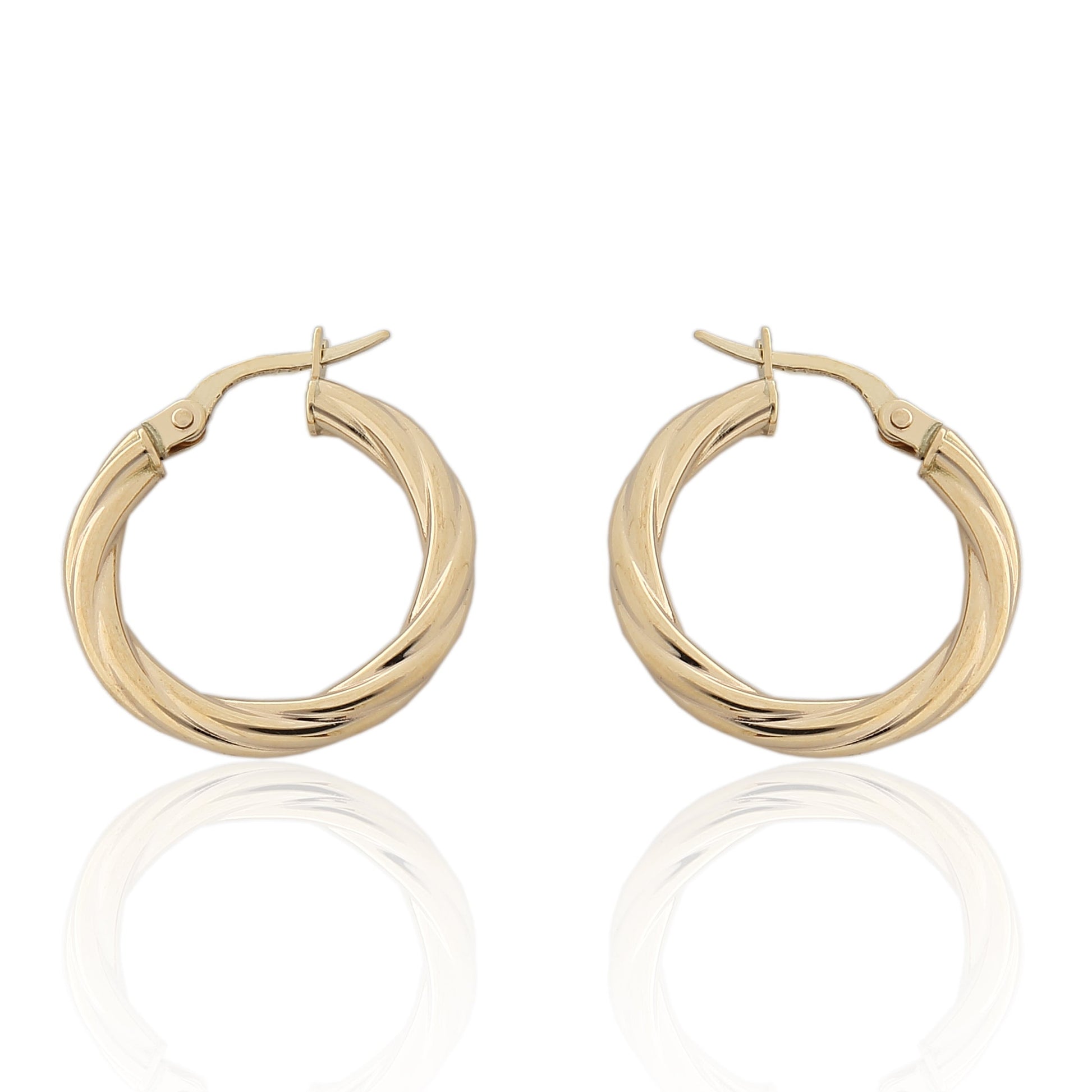 Pendientes de aro de oro 18K 20 mm TWIST
