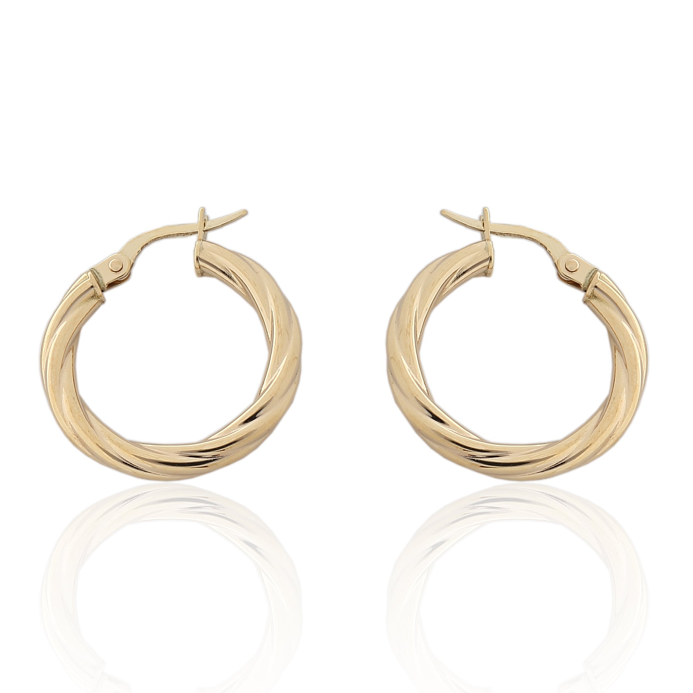 Pendientes de aro de oro 18K 20 mm TWIST