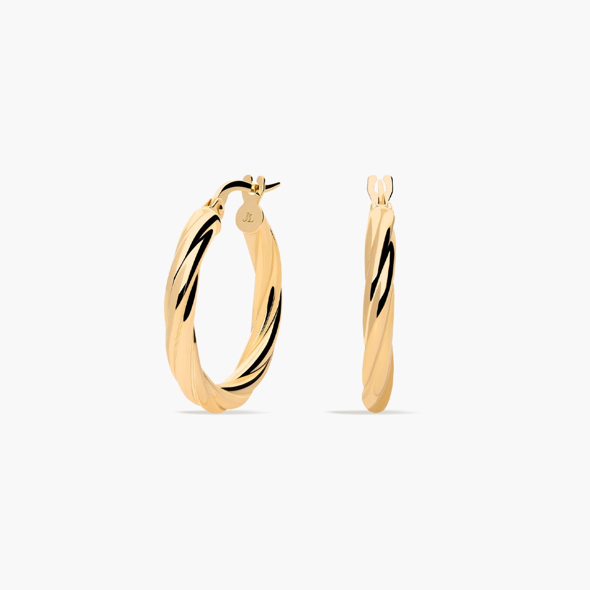 Pendientes de aro de oro 18K 20 mm TWIST
