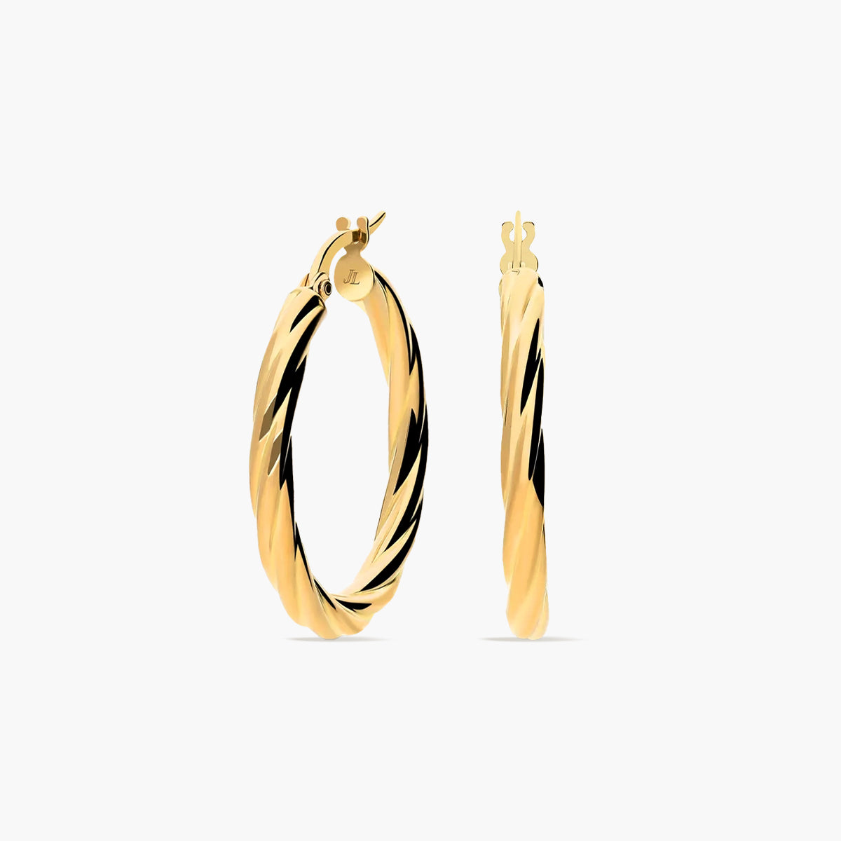Pendientes de aro de oro 18K 25 mmTWIST