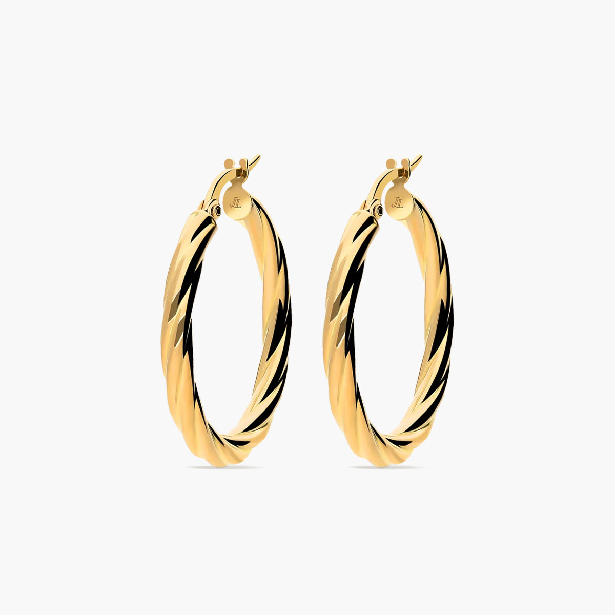 Pendientes de aro de oro 18K 25 mmTWIST