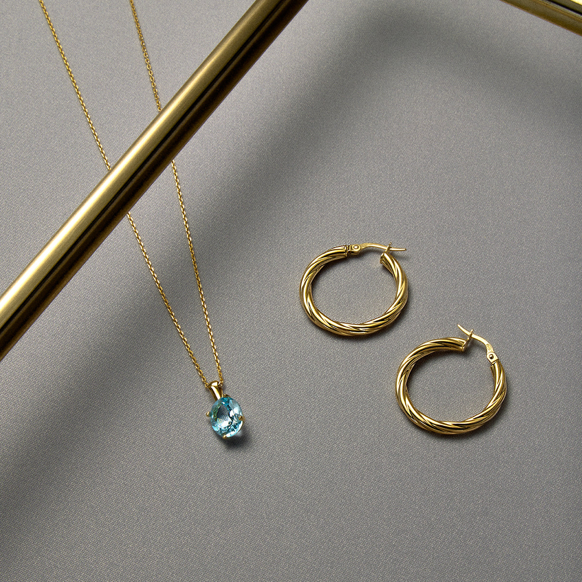 Pendientes de aro de oro 18K 25 mmTWIST