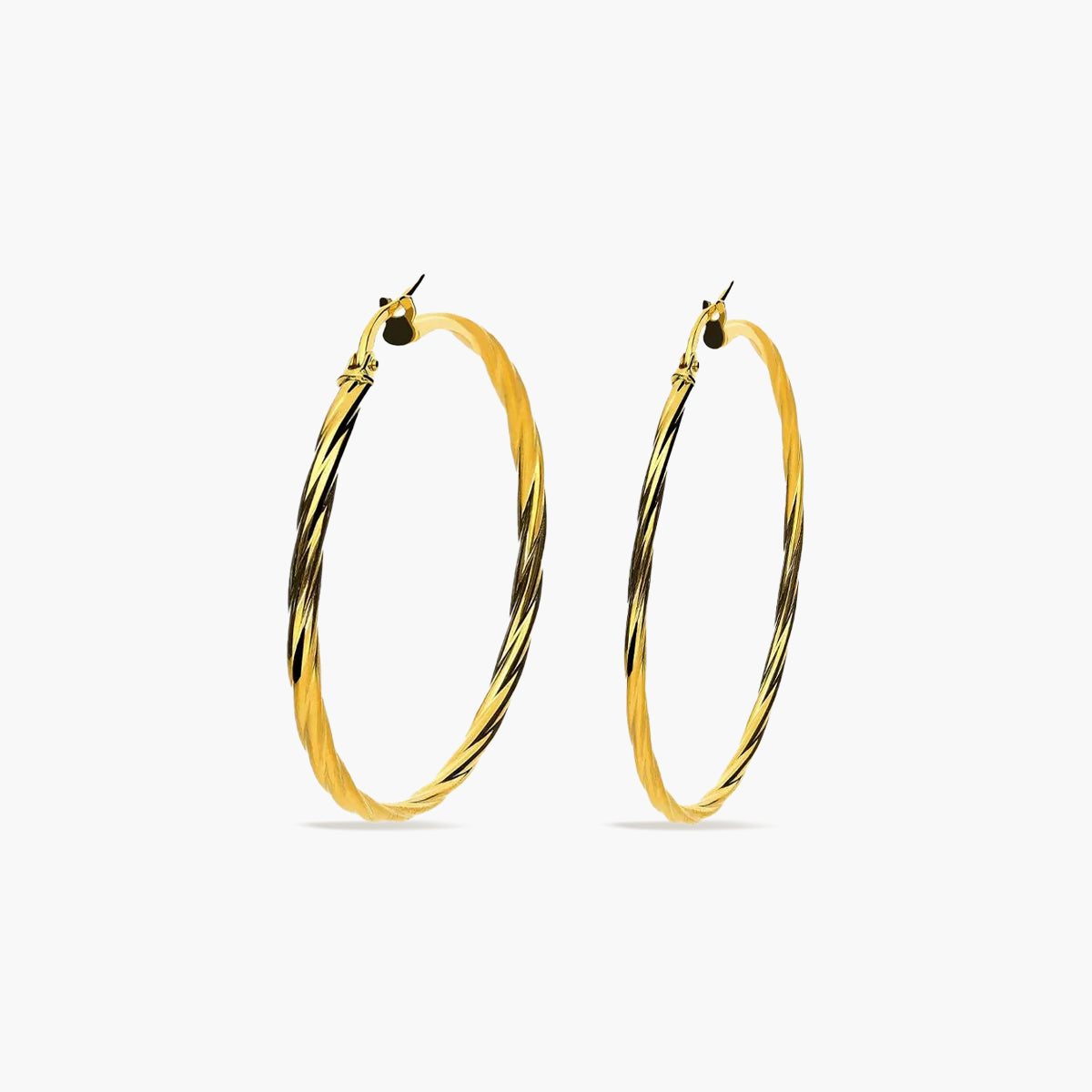 Pendientes de aro de oro 18K 35 mm TWIST