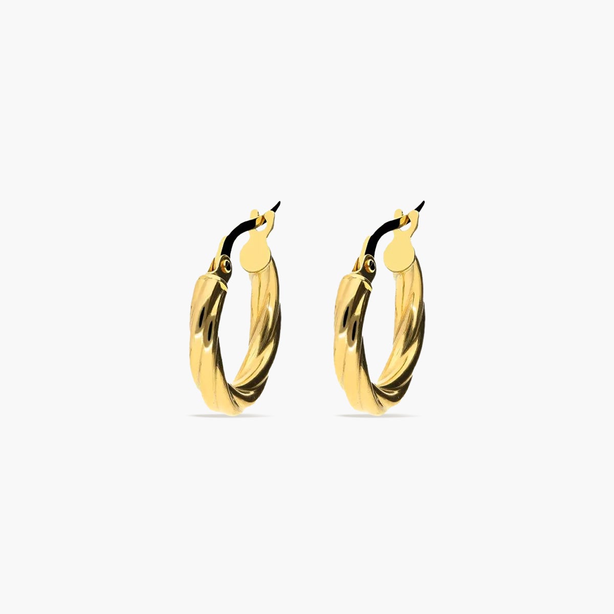 Pendientes de aro de oro 18K 15 mm TWIST