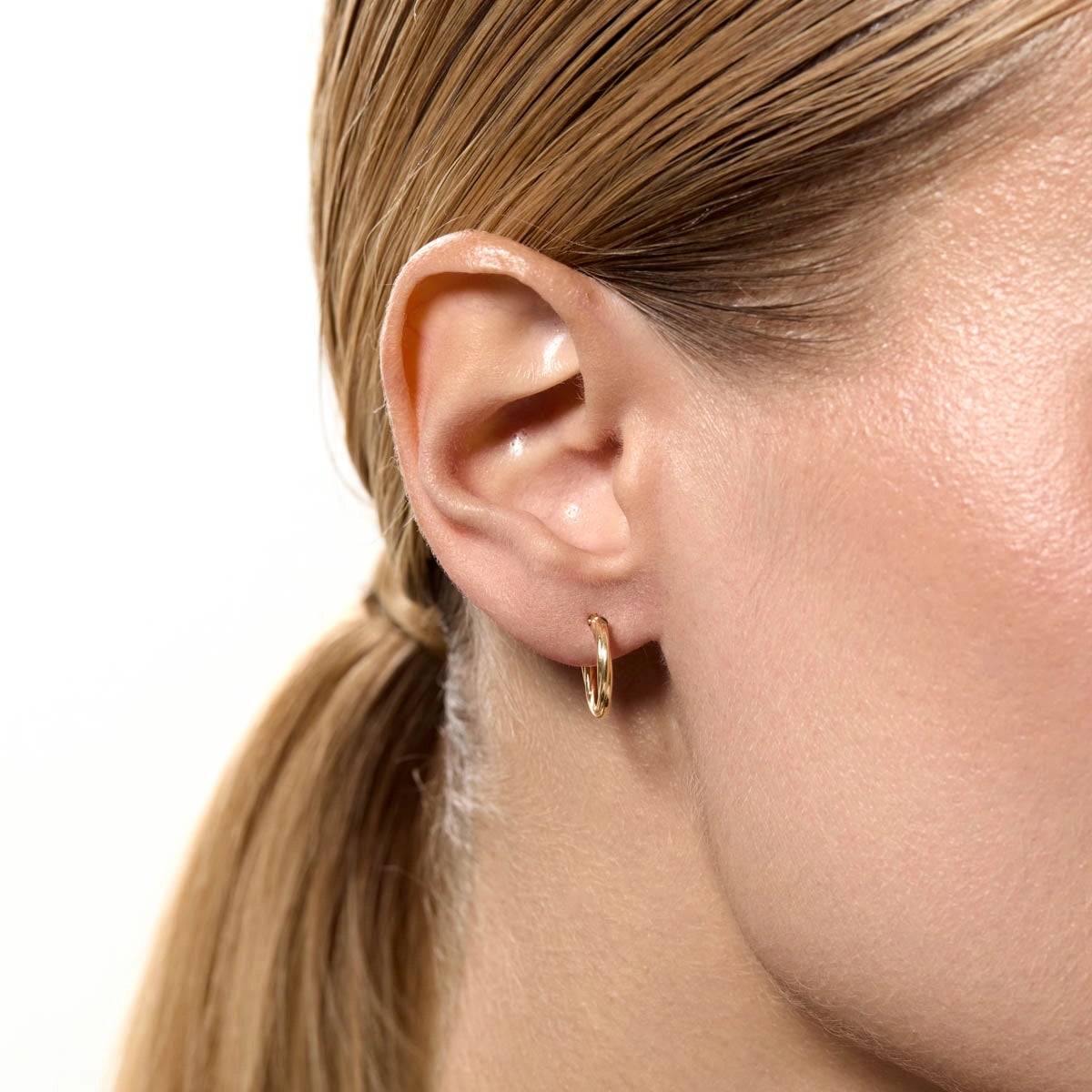 Pendientes de aro de oro 18K 15 mm TWIST