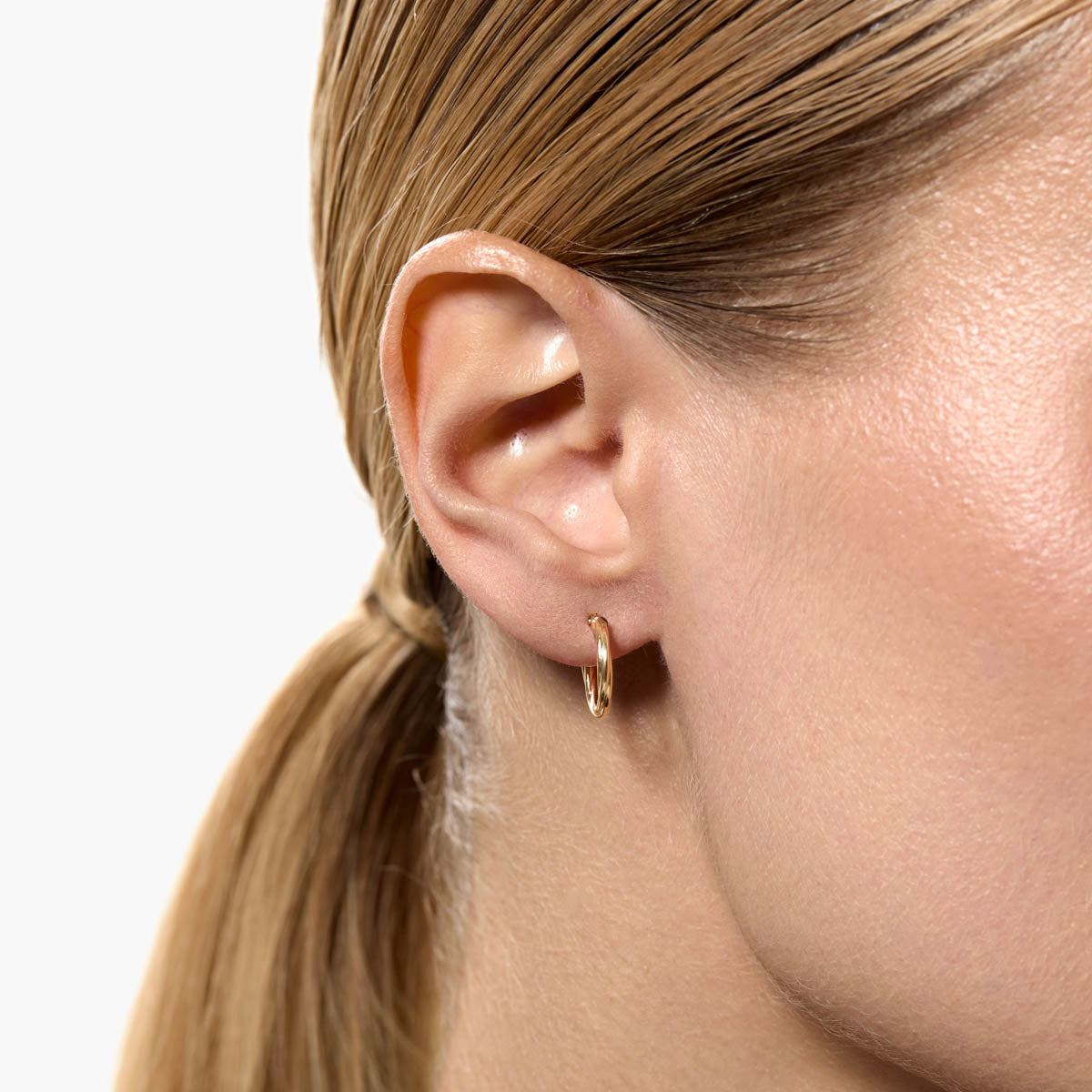 Pendientes de aro de oro 18K 15 mm TWIST