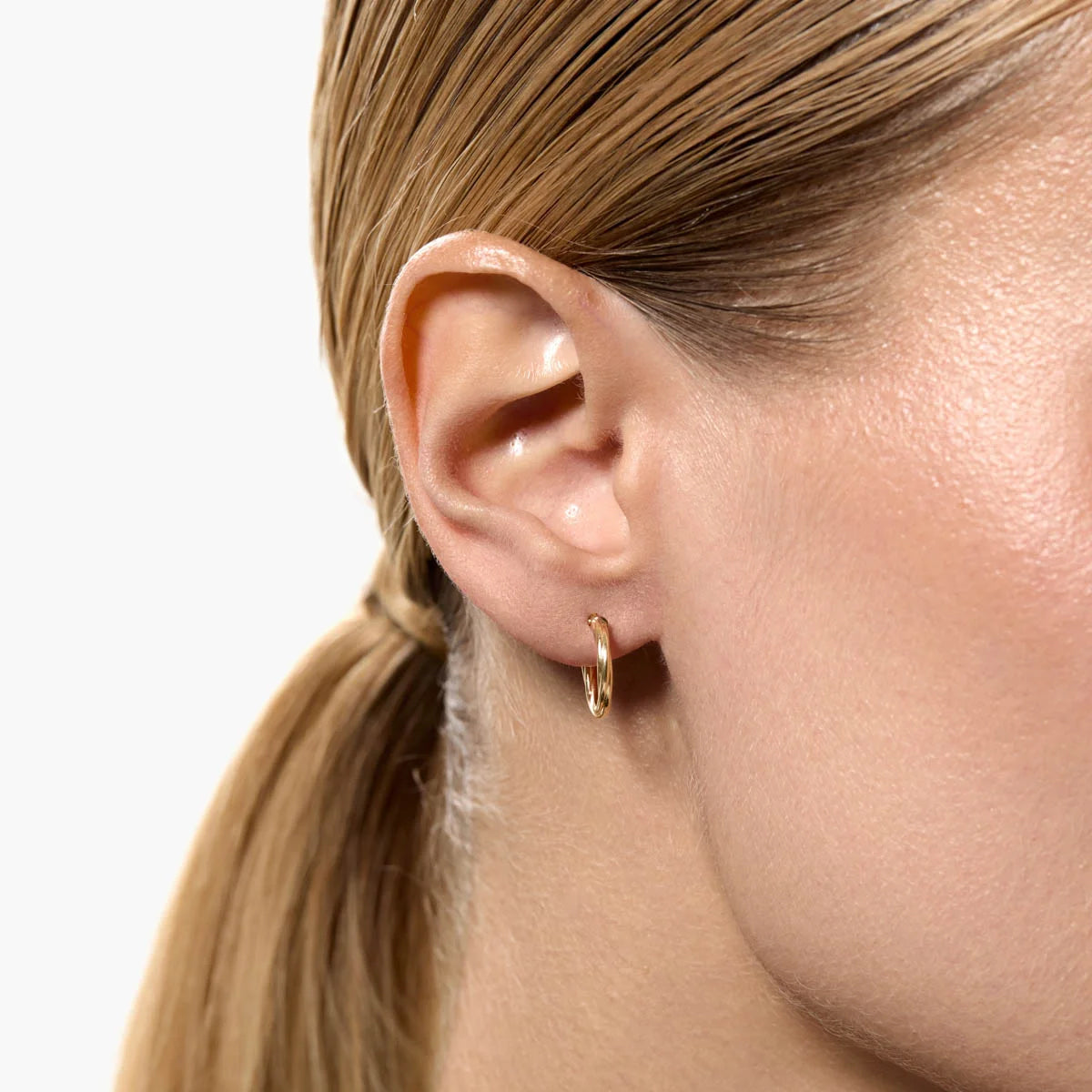 Pendientes de aro de oro 18K 15 mm TWIST
