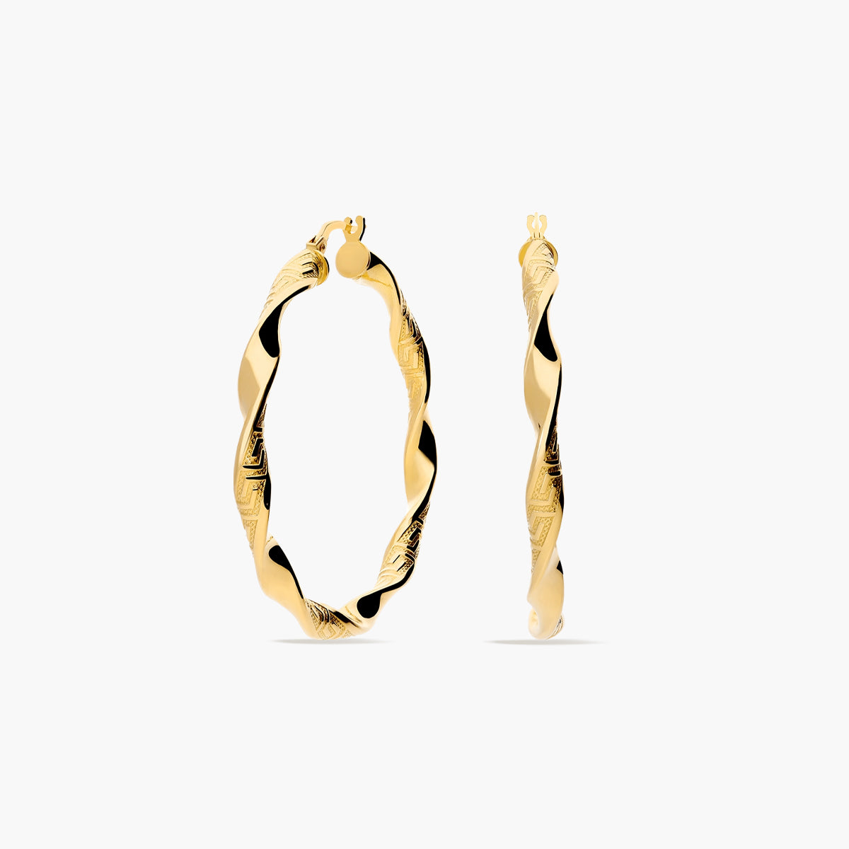 Pendientes de aro de oro 18K 40 mm HELLENE