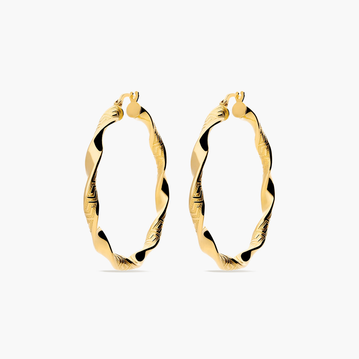 Pendientes de aro de oro 18K 40 mm HELLENE