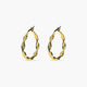 Pendientes de aro rizados de oro 18K 15 mm