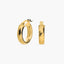 Pendientes de aro media caña rayado de oro 18K 15 mm