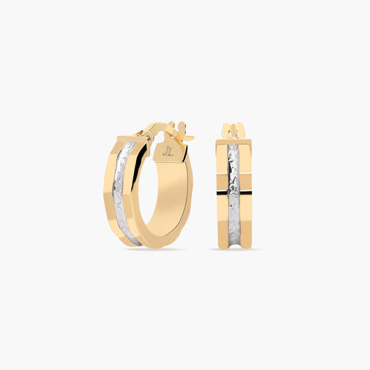 Pendientes de aro de oro bicolor 18K 15 mm MONTE CARLO