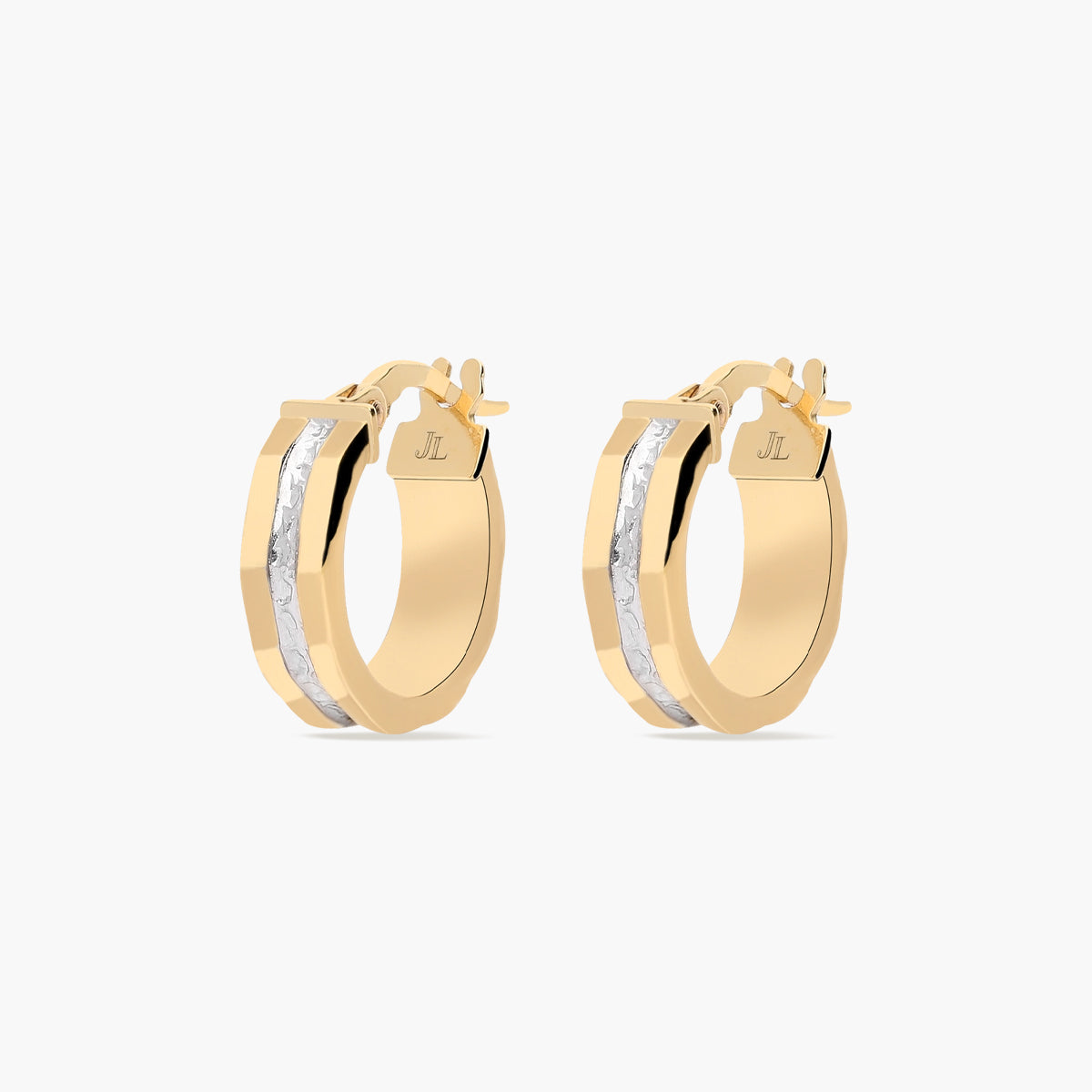 Pendientes de aro de oro bicolor 18K 15 mm MONTE CARLO