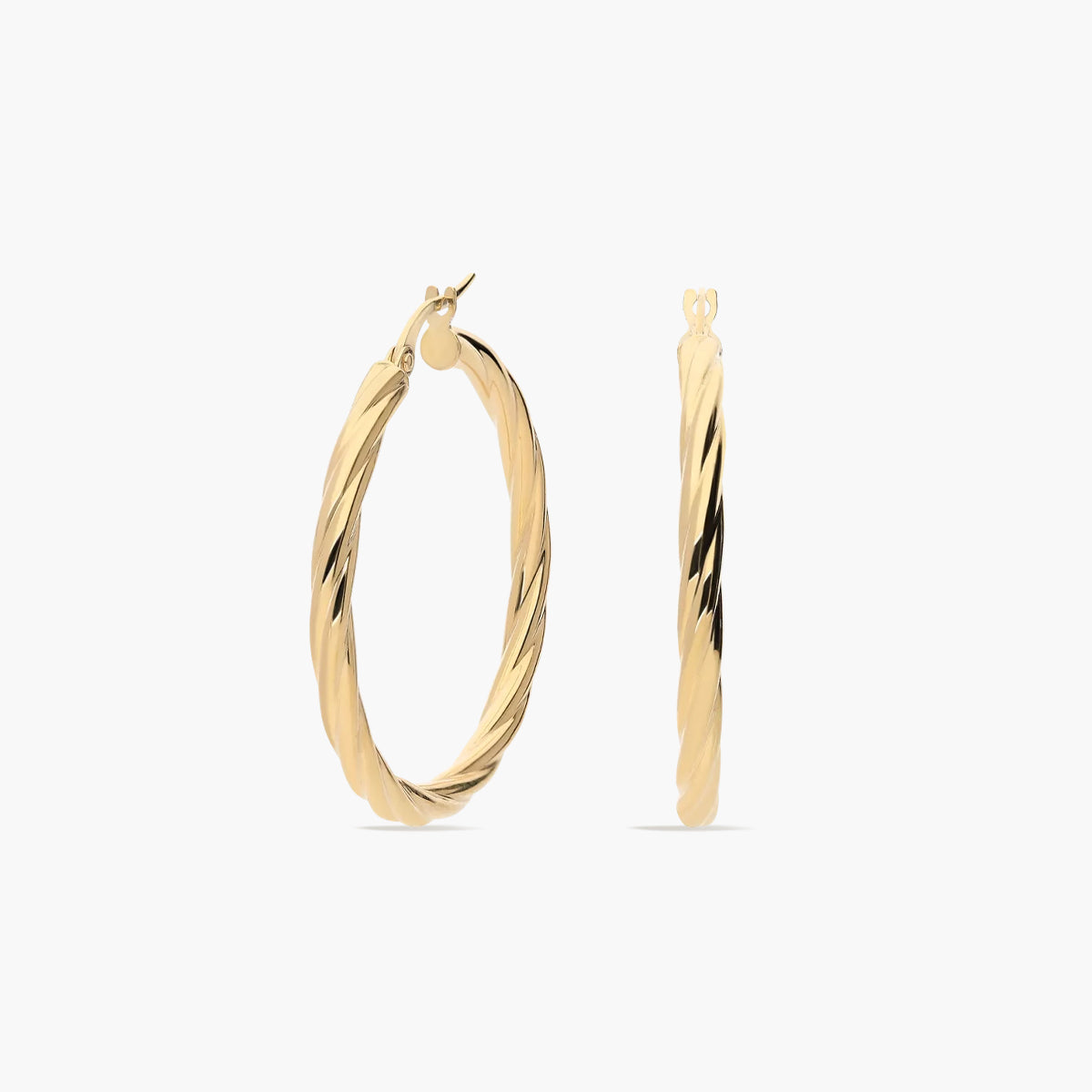 Pendientes de aro de oro 18K 30 mm TWIST
