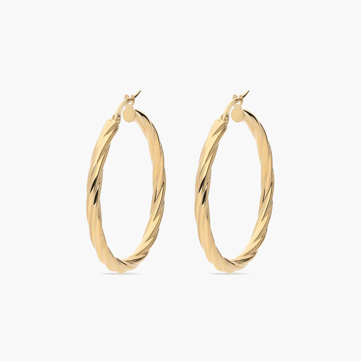 Pendientes de aro de oro 18K 30 mm TWIST