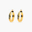 Pendientes de aro media caña rizado de oro 18K 20 mm