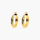 Pendientes de aro media caña rizado de oro 18K 20 mm
