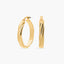 Pendientes de aro media caña rizado de oro 18K 25 mm