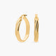 Pendientes de aro media caña rizado de oro 18K 25 mm